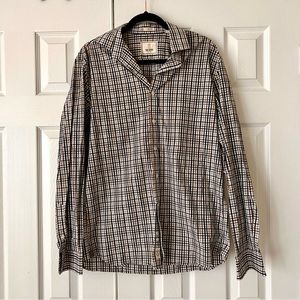 Todd Snyder 2 Ply Cotton button up plaid shirt business casual sz neck 16 34/35